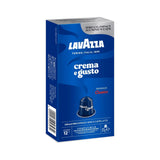 Nespresso Compatible Lavazza Crema & Gusto 100 Aluminium Capsules (10 Packs of 10) Left-Tilted Pack