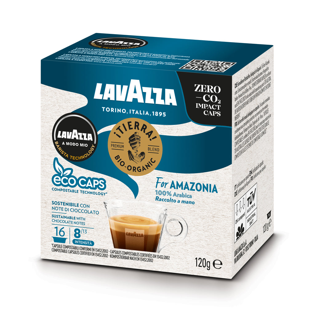 Lavazza A Modo Mio Tierra Bio for Amazonia ECO CAPS Coffee Capsules 1 Pack of 16