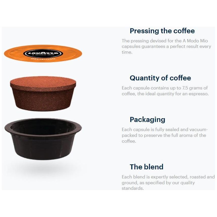 Lavazza A Modo Mio Pods Lavazza A Modo Mio Delizioso Coffee Capsules (4 Packs of 36) 50 Lavazza* A Modo Mio* compatible coffee capsules per pack | Classico Italiano | Gusto deciso | Box of 4 | Caff Corsini Lavazza A Modo Mio Pods Lavazza A Modo Mio Delizioso Coffee Capsules (4 Packs of 36) 50 Lavazza* A Modo Mio* compatible coffee capsules per pack | Classico Italiano | Gusto deciso | Box of 4 | Caff Corsini