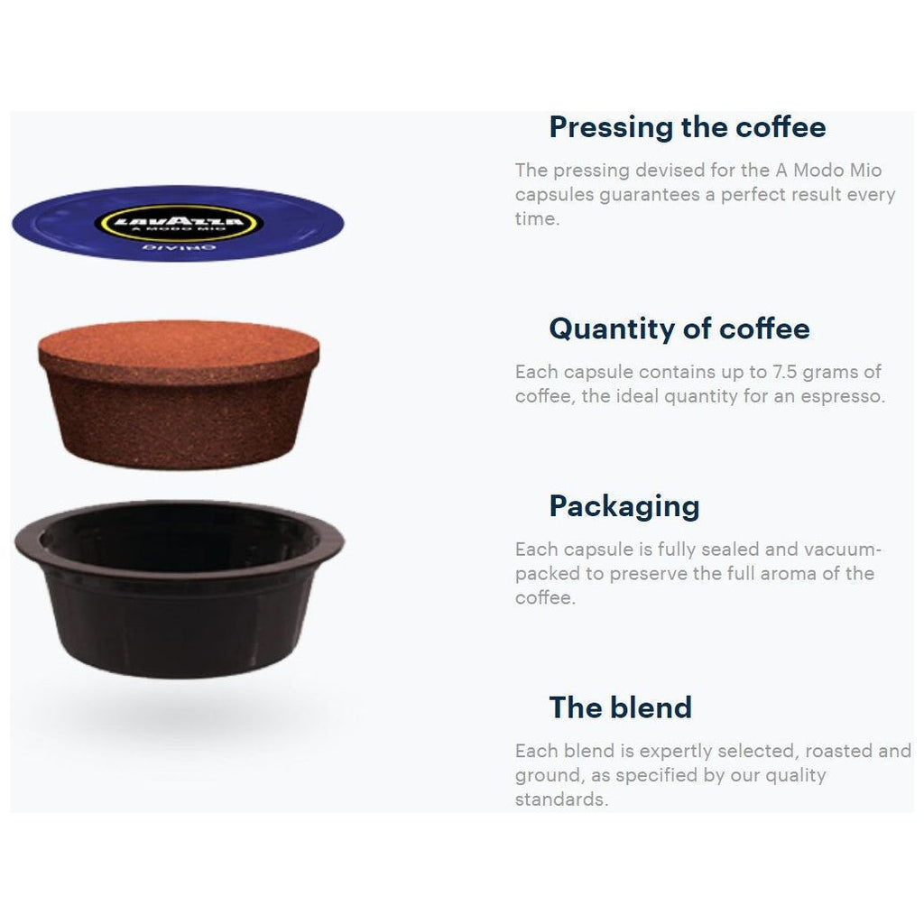 Lavazza A Modo Mio Divino Coffee Capsules 6 Packs of 16