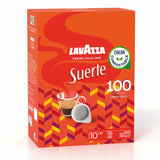 Lavazza Suerte ESE coffee pod box on a white background