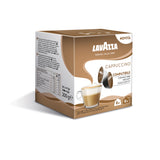 Dolce Gusto Compatible Lavazza 48 Cappuccino (Milk + Coffee) Capsules - Left-Tilted Pack