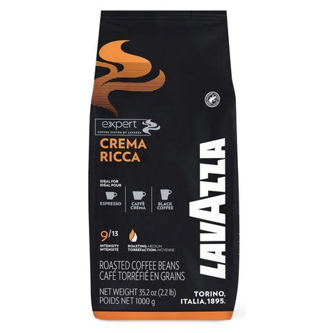 Lavazza Crema Ricca UTZ 1Kg Coffee Beans - Front Pack