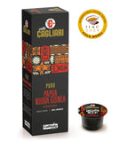 Caffitaly Caffè Cagliari coffee capsule packaging with decorative design and gold medal award on a white background