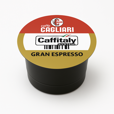 Caffitaly Cagliari Gran Espresso coffee capsule on a white background