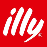 Illy Logo with red background and white writing 