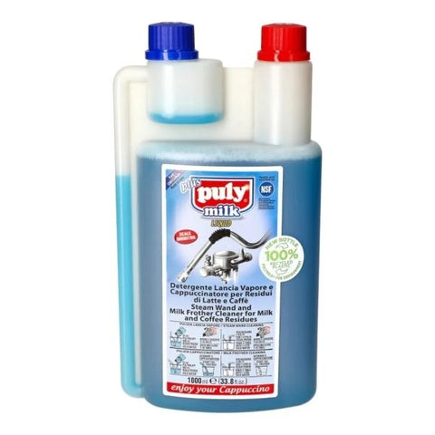 Puly Milk frother and steam wand cleaner – 1L bottle, professional liquid detergent for espresso machines.