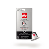 Nespresso Compatible Illy Forte Espresso capsules packet on a white background
