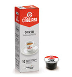 Caffitaly Caffè Cagliari Silver coffee capsule packaging on a white background