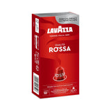 Nespresso Compatible Lavazza Qualita Rossa 40 Aluminium Capsules (4 Packs of 10) Left-Tilted Pack