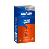 Nespresso Compatible Lavazza Crema e Gusto Forte 50 Aluminium Capsules (5 Packs of 10) Left-Tilted Pack