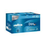 Nespresso Compatible Lavazza Dek 30 Coffee Capsules (Maxi Pack) Left-Tilted Horizontal Pack