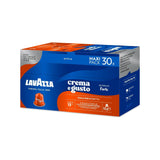 Nespresso Compatible Lavazza Crema e Gusto Forte 30 Aluminium Capsules (Maxi Pack) Right-Tilted Horizontal Pack