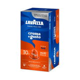 Nespresso Compatible Lavazza Crema e Gusto Forte 30 Aluminium Capsules (Maxi Pack) Right-Tilted Pack
