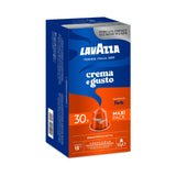 Nespresso Compatible Lavazza Crema e Gusto Forte 30 Aluminium Capsules (Maxi Pack) Left-Tilted Pack