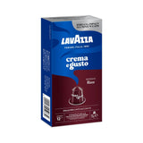 Nespresso Compatible Lavazza Crema e Gusto Ricco 10 Aluminium Capsules (1 Pack of 10) Left-Tilted Pack