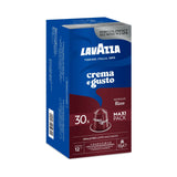 Nespresso Compatible Lavazza Crema e Gusto Ricco 30 Aluminium Capsules (Maxi Pack) Left-Tilted Pack