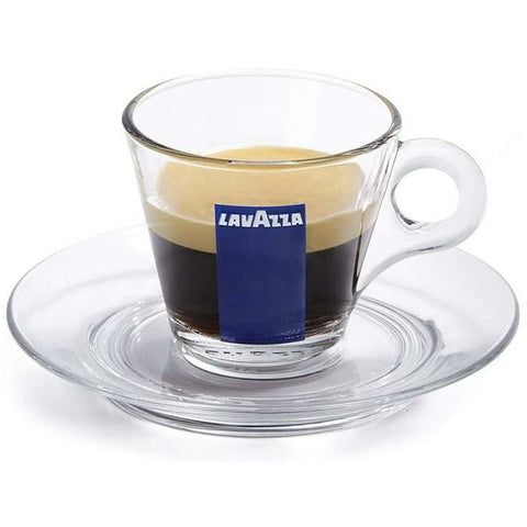 Lavazza 1x 70ml Espresso Glass Cup & Saucer